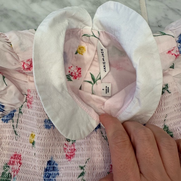 Janie and Jack Floral Pink Dress with Blue and Yellow Accents - Picture 2 of 3